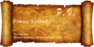 Paksy Ildikó névjegykártya