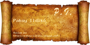 Paksy Ildikó névjegykártya