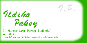 ildiko paksy business card